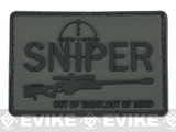 PVC Hook and Loop IFF Patch - Sniper: Out Of Sight. Out Of Mind. - Gray