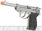 WE Full Metal Heavy Weight P38 Airsoft Gas Blow Back Pistol (Color: Silver)