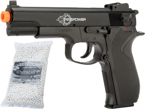 Firepower .45 Spring Powered Airsoft Pistol with Metal Slide by Softair (Package: Pistol / Add 5000 BBs)