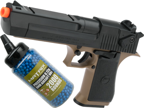 Desert Eagle Licensed .50 Action Express Airsoft Full Size Pistol w/ 190rd Hi-cap magazine (Color: Desert / Add 2000 BBs)