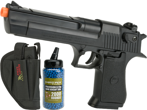 Desert Eagle Licensed .50 Action Express Airsoft Full Size Pistol w/ 190rd Hi-cap magazine (Color: Black / Add 2000 BBs & Holster)