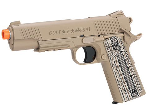 Cybergun Colt Licensed M45A1 CO2 High Efficiency Airsoft High Power Gas Pistol (Model: Desert Tan)