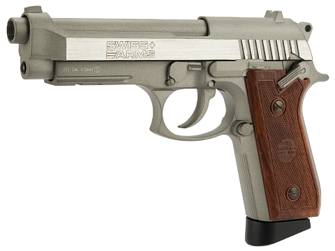 Swiss Arms PT92 Full Metal CO2 Powered Blowback 4.5mm Air Pistol (4.5mm Air Gun) (Color: Silver)