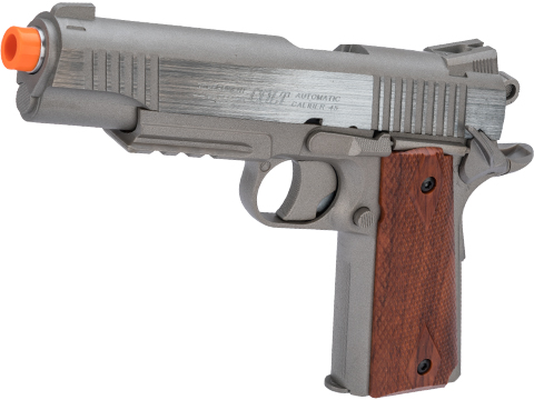Cybergun Colt Licensed M45A1 CO2 High Efficiency Airsoft High Power Gas Pistol (Model: Stainless Steel)