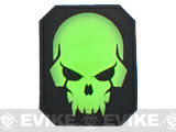 Mil-Spec Monkey Pirate Skull - Large PVC Morale Patch (Color: Glow in the Dark)