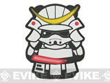 Epik Panda Panda Samurai PVC Rubber Hook and Loop Morale Patch - Ghost (White)