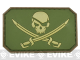 Matrix Skull and Swords PVC IFF Hook and Loop Patch (Color: OD Green)