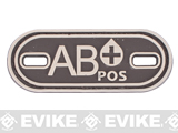 Matrix Oval Blood Type PVC Hook and Loop Patch (Type: AB POS / Brown)