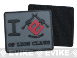 Evike I Heart Op Lion Claws PVC Hook and Loop Morale Patch