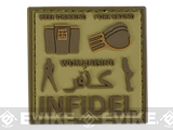 Very Tactical Beer Drinking, Pork Eating, Womanizing Infidel PVC Hook and Loop Patch (Color: Tan)