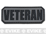 Veteran PVC Hook and Loop Morale Patch (Color: Gray / Black)