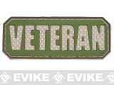 Veteran PVC Hook and Loop Morale Patch (Color: Green / Khaki)