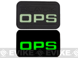 Matrix Black OPS Glow in the Dark PVC IFF hook & Loop Patch - Black