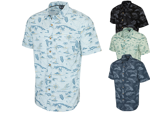Pelagic Fishing Gear Knockdown Woven Button Up Shirt 