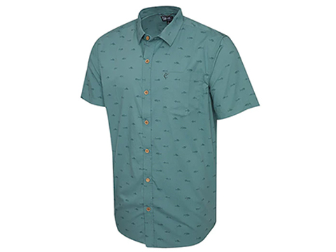 Pelagic Fishing Gear Knockdown Woven Button Up Shirt (Color: North Atlantic / X-Large)