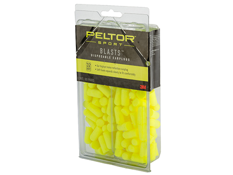 Peltor Sport Blasts Disposable Ear Plugs (Type: 80 Pairs / Yellow)