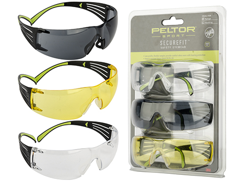 3M Peltor SecureFit 400 Anti-Fog Lightweight Safety Glasses (Lens: Clear, Grey, Amber)