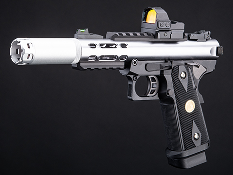 WE-Tech Galaxy Hi-CAPA Gas Blowback Airsoft Pistol (Color: Silver / Checkered Frame / Tracer Package)