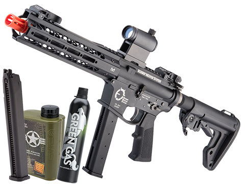King Arms TWS 9mm Gas Blowback Airsoft Rifle (Model: Carbine / Black / Essentials Package)