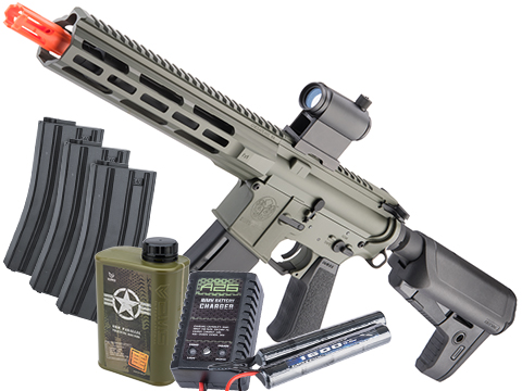 Krytac Alpha CRB-M Airsoft AEG Rifle (Model: Foliage Green / Go Airsoft Package)