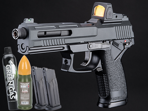 Matrix Custom Falcon Beta MK23 High Power Airsoft Gas Pistol w/ CNC RMR Ready Aluminum Slide (Package: Reload Package)