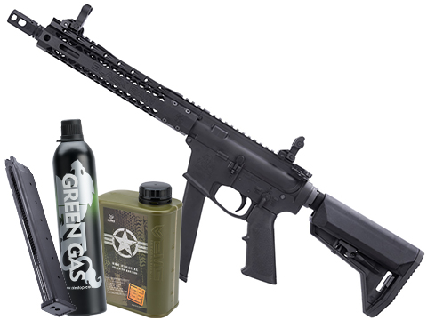 EMG Black Rain Ordnance BRO 9mm Gas Blowback Airsoft Rifle (Model: Carbine / Black / Reload Package)