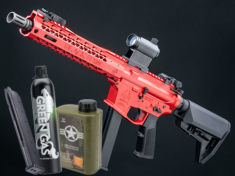 EMG Black Rain Ordnance BRO 9mm Gas Blowback Airsoft Rifle (Model: Carbine / Red / Reload Package)