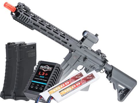 Matrix / S&T Sportsline M4 RIS Airsoft AEG Rifle w/ G3 Micro-Switch Gearbox (Model: Black URX 4 13 / Go Airsoft Package)