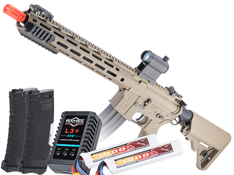 Cybergun Licensed Colt Sportsline M4 AEG Rifle w/ G3 Micro-Switch Gearbox (Model: URX4 14.5 / Tan / Go Airsoft Package)