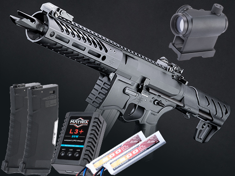EMG Seekins Precision Licensed PDW SBR SP223 Advanced Airsoft M4 AEG Rifle w/ G2 Gearbox (Color: Black / 7 M-LOK / Go Airsoft Package)