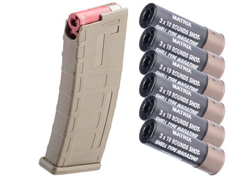 Matrix AR15 Magazine Shaped Shotgun Shell Quick Holder (Color: Tan / Add Shells)