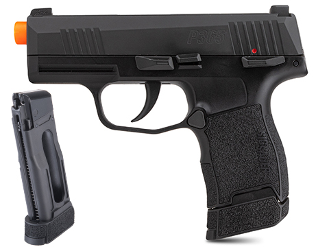 SIG Sauer ProForce P365 CO2 Powered Airsoft Training Use GBB Pistol (Color: Black / Add Spare Magazine)