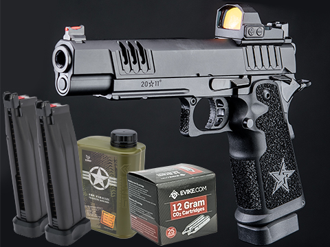 EMG Helios Staccato Licensed XL 2011 Gas Blowback Airsoft Pistol (Model: Master Grip / CNC / CO2 / Reload Package)