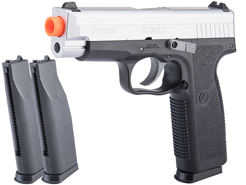 Cybergun KAHR ARMS Licensed TP45 Full Size Airsoft Pistol (Color: Silver / Add 2x Spare Magazines)