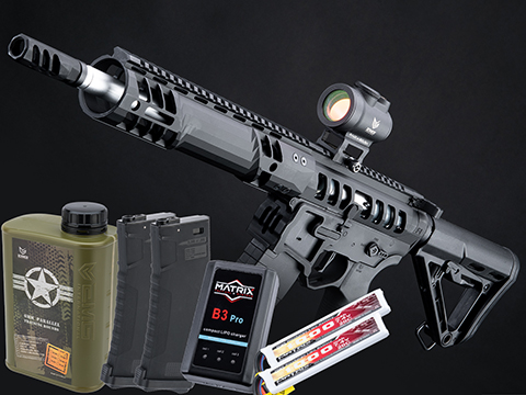 EMG F-1 Firearms UDR-15 Skeletonized AR-15 eSilverEdge Airsoft AEG Rifle w/ C7M M-LOK Handguard (Color: Black / SBR / Tactical Package)
