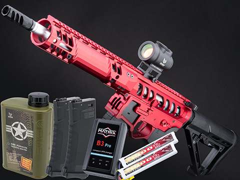 EMG F-1 Firearms SBR Airsoft AEG Training Rifle w/ eSE Electronic Trigger  (Model: Red / Tron 350 FPS), Airsoft Guns, Airsoft Electric Rifles -   Airsoft Superstore