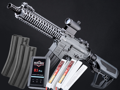 EMG / Daniel Defense Licensed DDMK18 Airsoft EBB AEG Rifle w/ S3 Electronic Trigger by ICS (Model: Tornado Grey / 400 FPS / Go Airsoft Package)