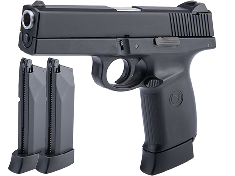 KWC 4.5mm / .177 CO2 Blowback Sigma 40F Pistol (Color: Black / Add 2x Magazines)