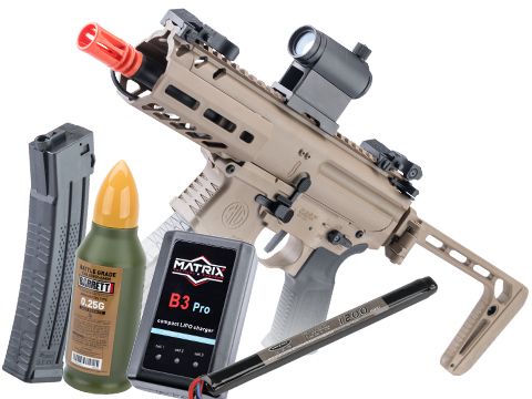 SIG Sauer ProForce Sportline MPX-K Airsoft AEG SMG (Color: Dark Earth / Essentials Package)
