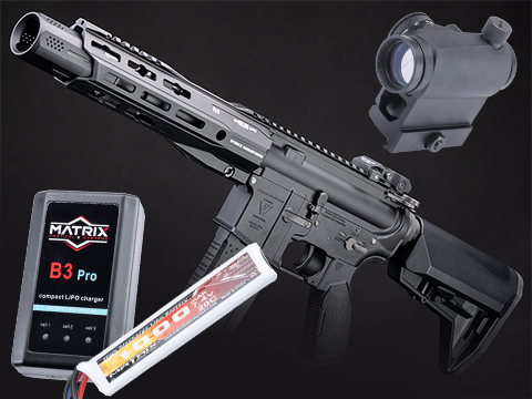 EMG Custom Built Strike Industries Licensed Sentinel AR-15 Airsoft AEG Rifle w/ GRIDLOK® LITE Handguard (Color: Black / 8.5 Rail / Basic Essentials Package)