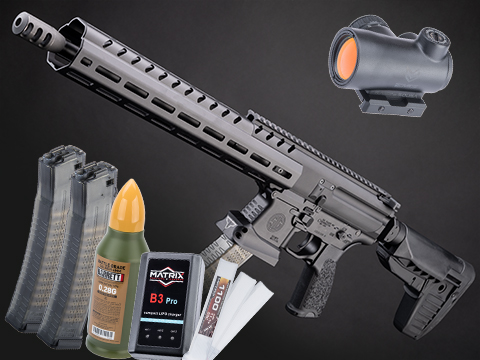 Evike.com Custom JW SIG SAUER ProForce MPX AEG w/ EMG TTI JW Suite (Model: Black Handguard / 350 FPS / Contender Package)