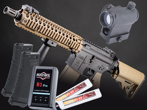 EMG Helios Daniel Defense Licensed MK18 Airsoft AEG Rifle by Specna Arms (Model: EDGE Series / Bronze & Black / Go Airsoft Package)