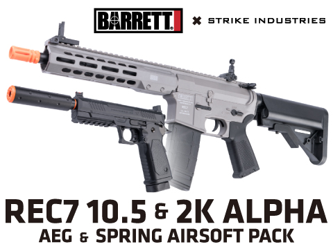 6mmProShop x Barrett REC7 Airsoft LPAEG Rifle (Color: Gray / SI Spring Pistol Package)