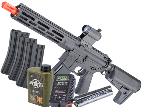 Krytac Alpha CRB-M Airsoft AEG Rifle (Model: Black / Go Airsoft Package)