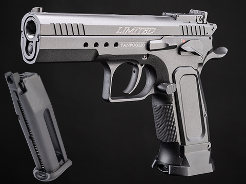 Cybergun Tanfoglio Licensed Limited Edition Custom Airsoft GBB Pistol by KWC (Model: Pistol / Black / Add Magazine)
