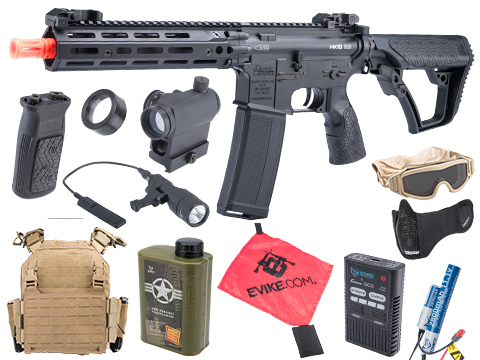 Starter Premium Bundle - EMG Helios Daniel Defense Licensed MK18 RIII Airsoft AEG Rifle