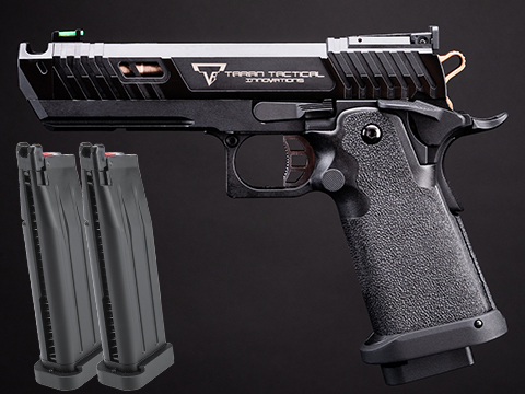 EMG x Taran Tactical Innovations JW4 2011 Pit Viper Airsoft Training Pistol (Model: Steel / Green Gas / Add 2 Spare Magazines)