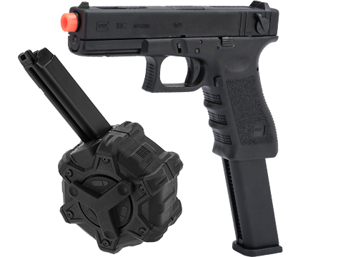 Elite Force Fully Licensed GLOCK 18C Select Fire Semi / Full Auto Gas Blowback Airsoft Pistol w/ Extended Mag (Type: Green Gas / Why Reload? Package)