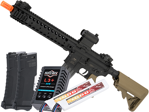 Matrix Sportsline M4 RIS Airsoft AEG Rifle w/ G3 Micro-Switch Gearbox (Model: Two-Tone URX 3.1 12 / Go Airsoft Package)