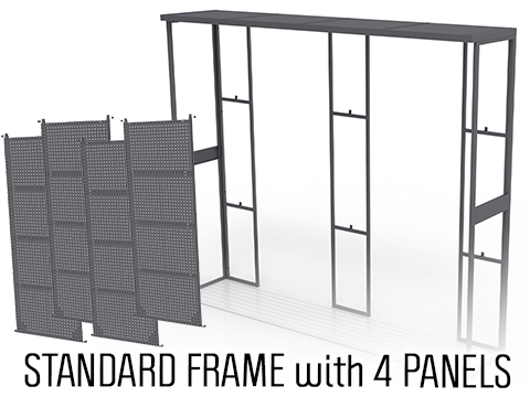 EMG Battle Wall System Weapon Display & Storage Solution Modular Sliding Wall Rack (Model: Standard Frame w/ 4x Panels)